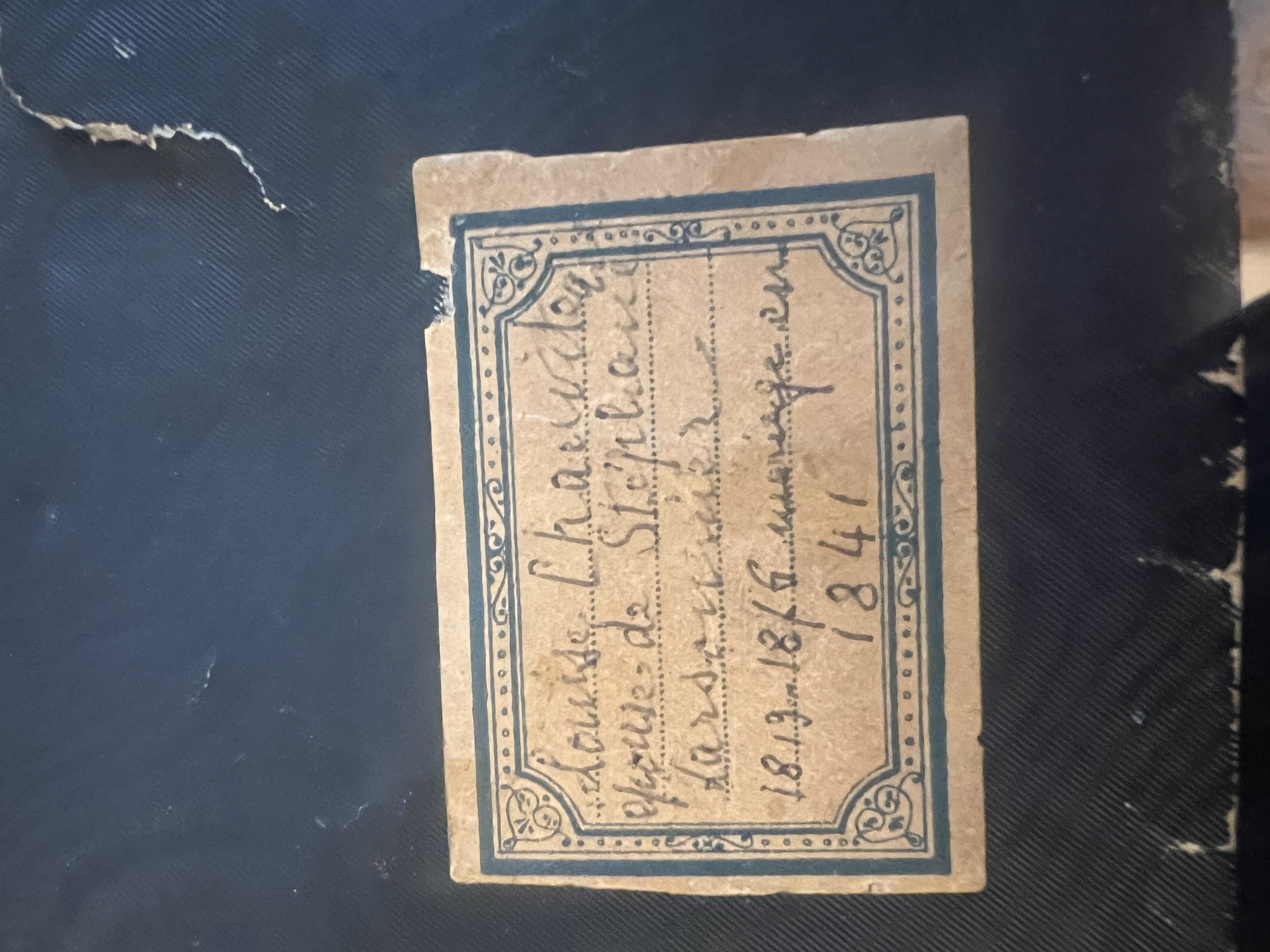 Verso du tableau